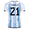 DYBALA #21 New Argentina Three Stars Jersey 2022 Home Soccer Shirt - Best Soccer Players