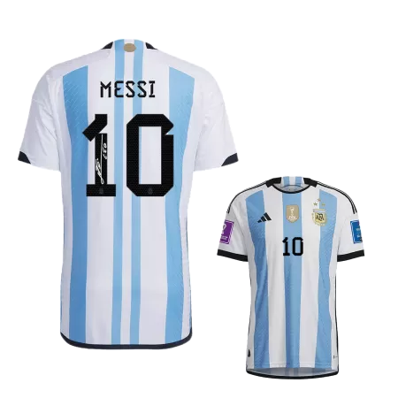 MESSI #10 New Argentina Three Stars Jersey 2022 Home Soccer Shirt Player Version Version - Best Soccer Players