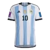 MESSI #10 New Argentina Three Stars Jersey 2022 Home Soccer Shirt World Cup - Best Soccer Players