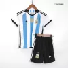 Argentina Kids Kit 2022 Home (Shirt+Shorts) - Three Stars - Best Soccer Players