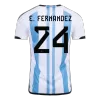 E. FERNANDEZ #24 New Argentina Three Stars Jersey 2022 Home Soccer Shirt - Best Soccer Players