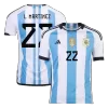 L. MARTINEZ #22 New Argentina Three Stars Jersey 2022 Home Soccer Shirt - Best Soccer Players