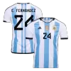 E. FERNANDEZ #24 New Argentina Three Stars Jersey 2022 Home Soccer Shirt - Best Soccer Players