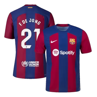 F. DE JONG #21 New Barcelona Jersey 2023/24 Home Soccer Shirt Player Version Version - Best Soccer Players