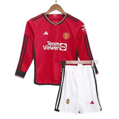 Kids Manchester United Custom Home Soccer Kits 2023/24 - Best Soccer Players