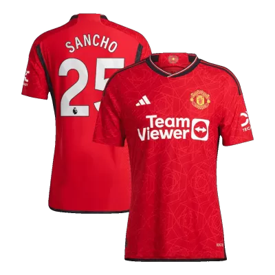 SANCHO #25 New Manchester United Jersey 2023/24 Home Soccer Shirt Player Version Version - Best Soccer Players