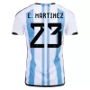 E. MARTINEZ #23 New Argentina Three Stars Jersey 2022 Home Soccer Shirt - Best Soccer Players