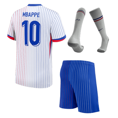 MBAPPE #10 France Kids Kit 2024 Away (Shirt+Shorts+Socks) - Best Soccer Players