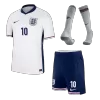 BELLINGHAM #10 England Kids Kit 2024 Home (Shirt+Shorts+Socks) - Best Soccer Players