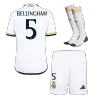 BELLINGHAM #5 Real Madrid Kids Kit 2023/24 Home (Shirt+Shorts+Socks) - Best Soccer Players