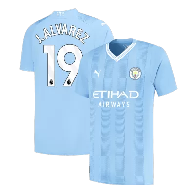 Men's J.ALVAREZ #19 Manchester City Home Soccer Jersey Shirt 2023/24 - Best Soccer Players