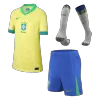 Brazil Kids Kit 2024 Home (Shirt+Shorts+Socks) - Best Soccer Players