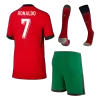 RONALDO #7 Portugal Kids Kit 2024 Home (Shirt+Shorts+Socks) - Best Soccer Players