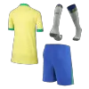 Brazil Kids Kit 2024 Home (Shirt+Shorts+Socks) - Best Soccer Players