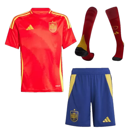 Spain Kids Kit 2024 Home (Shirt+Shorts+Socks) - Best Soccer Players
