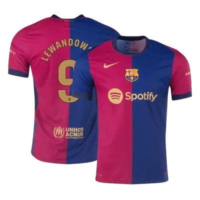 Authentic LEWANDOWSKI #9 Barcelona Home Soccer Jersey 2024/25 - Best Soccer Players