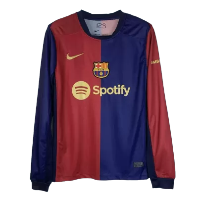 New Barcelona Jersey 2024/25 Home Soccer Long Sleeve Shirt - Best Soccer Players