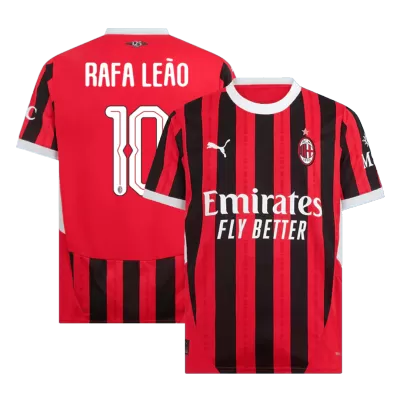 RAFA LEÃO #10 New AC Milan Jersey 2024/25 Home Soccer Shirt Player Version Version - UCL - Best Soccer Players