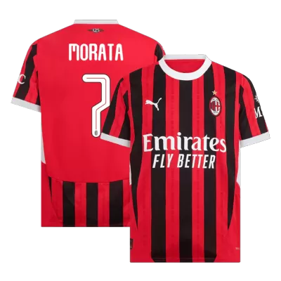 MORATA #7 New AC Milan Jersey 2024/25 Home Soccer Shirt Player Version Version - UCL - Best Soccer Players