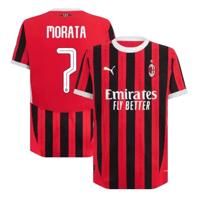 Authentic MORATA #7 AC Milan Home Soccer Jersey 2024/25 - UCL - Best Soccer Players