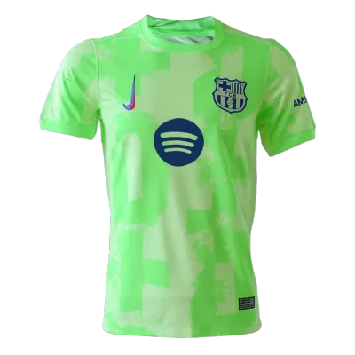 Barcelona Third Away Soccer Jersey 2024/25 - Spotify Logo Without Text - Best Soccer Players