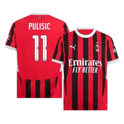 PULISIC #11 New AC Milan Jersey 2024/25 Home Soccer Shirt Player Version Version - UCL - Best Soccer Players