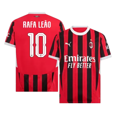 RAFA LEÃO #10 New AC Milan Jersey 2024/25 Home Soccer Shirt Player Version Version - UCL - Best Soccer Players