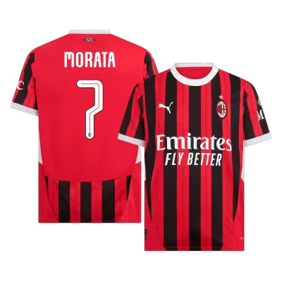 MORATA #7 New AC Milan Jersey 2024/25 Home Soccer Shirt Player Version Version - UCL - Best Soccer Players