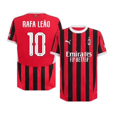 Authentic RAFA LEÃO #10 AC Milan Home Soccer Jersey 2024/25 - UCL - Best Soccer Players