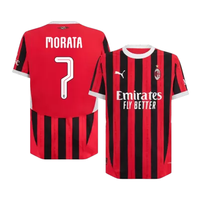 Authentic MORATA #7 AC Milan Home Soccer Jersey 2024/25 - UCL - Best Soccer Players